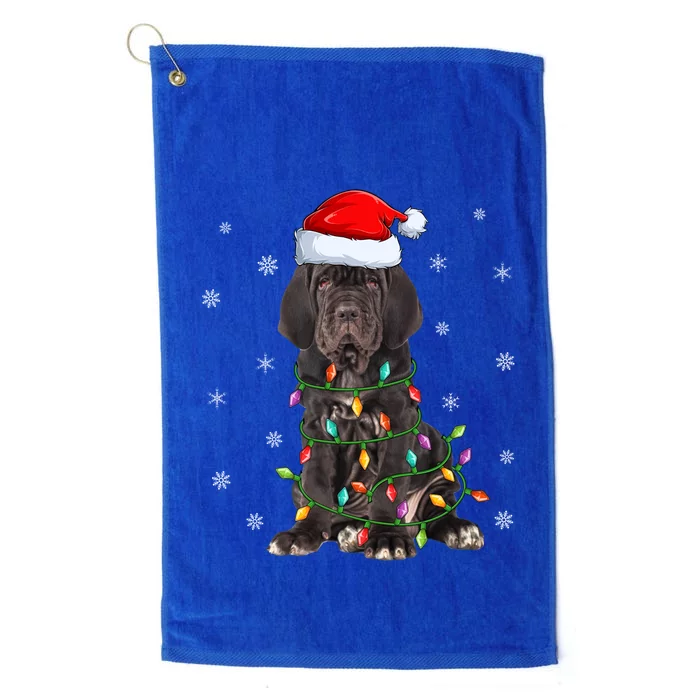 Cane Corso Dog Xmas Lighting Santa Hat Cane Corso Christmas Funny Gift Platinum Collection Golf Towel