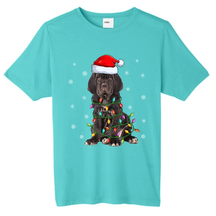 Cane Corso Dog Xmas Lighting Santa Hat Cane Corso Christmas Funny Gift ChromaSoft Performance T-Shirt