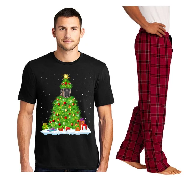 Cane Corso Dog Xmas Lighting Tree Funny Cane Corso Christmas Gift Pajama Set