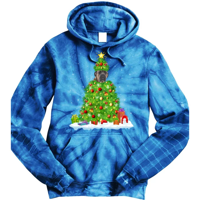 Cane Corso Dog Xmas Lighting Tree Funny Cane Corso Christmas Gift Tie Dye Hoodie