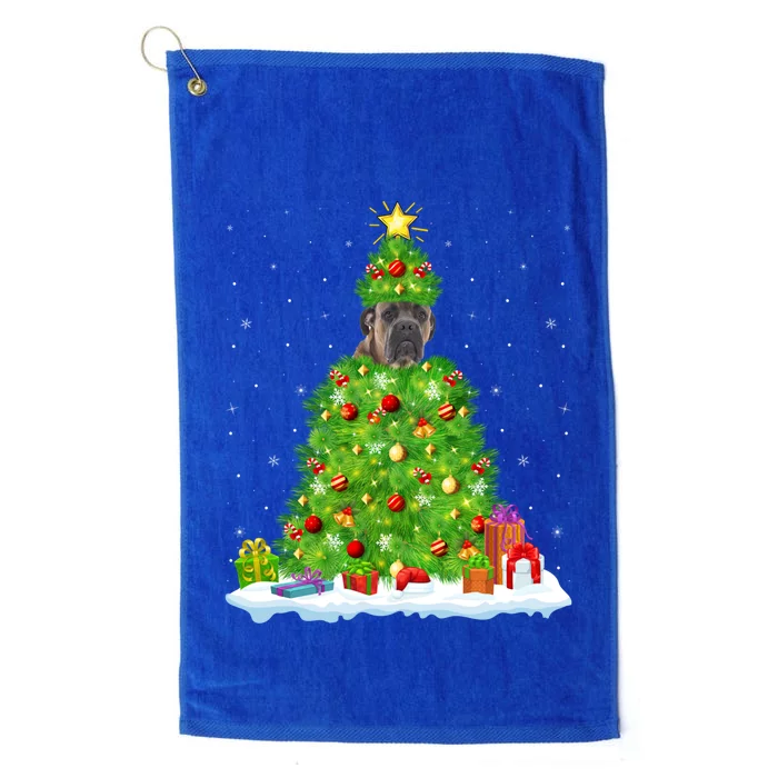 Cane Corso Dog Xmas Lighting Tree Funny Cane Corso Christmas Gift Platinum Collection Golf Towel