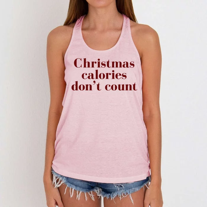 Christmas Calories Dont Count Funny Women's Knotted Racerback Tank