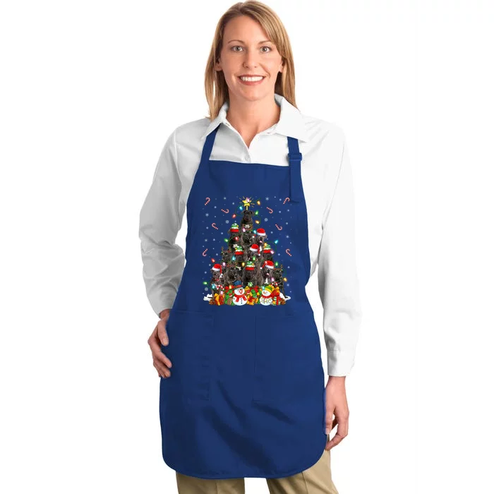 Cane Corso Dog Xmas Lighting Tree Santa Cane Corso Christmas Gift Full-Length Apron With Pocket