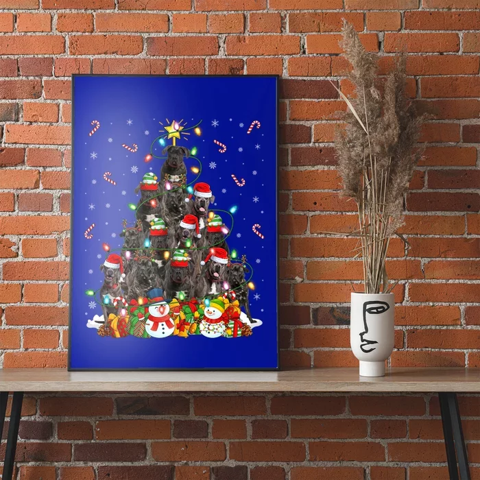 Cane Corso Dog Xmas Lighting Tree Santa Cane Corso Christmas Gift Poster