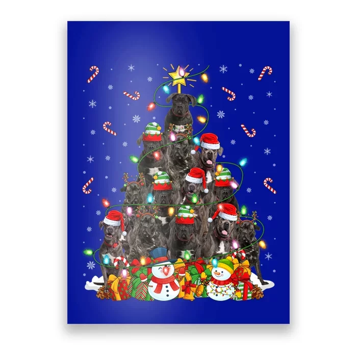 Cane Corso Dog Xmas Lighting Tree Santa Cane Corso Christmas Gift Poster