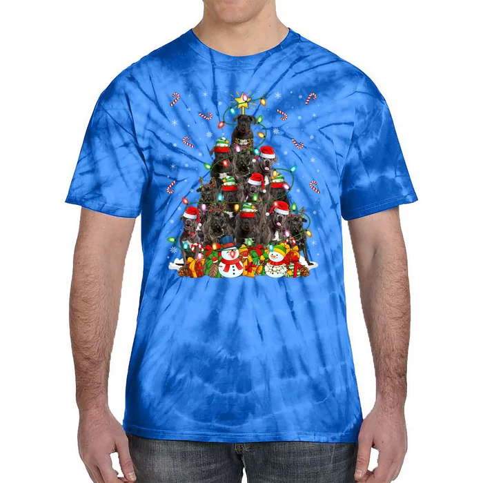 Cane Corso Dog Xmas Lighting Tree Santa Cane Corso Christmas Gift Tie-Dye T-Shirt