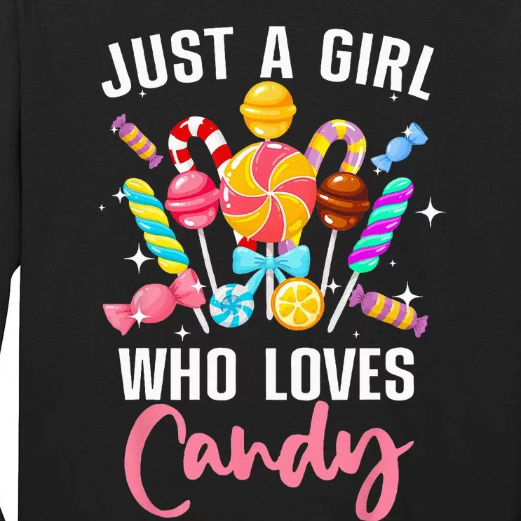 Cute Candy Design For Women Sweets Candy Lover Tall Long Sleeve T-Shirt