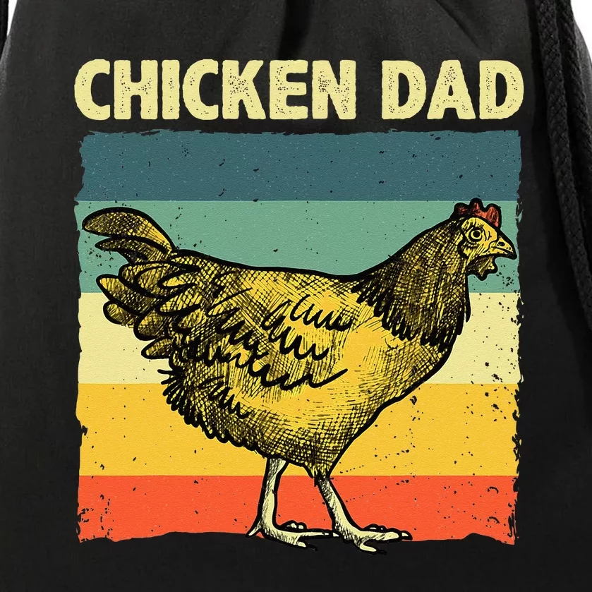 Cool Chicken Dad For Men Father Hen Chicken Farmer Whisperer Drawstring Bag