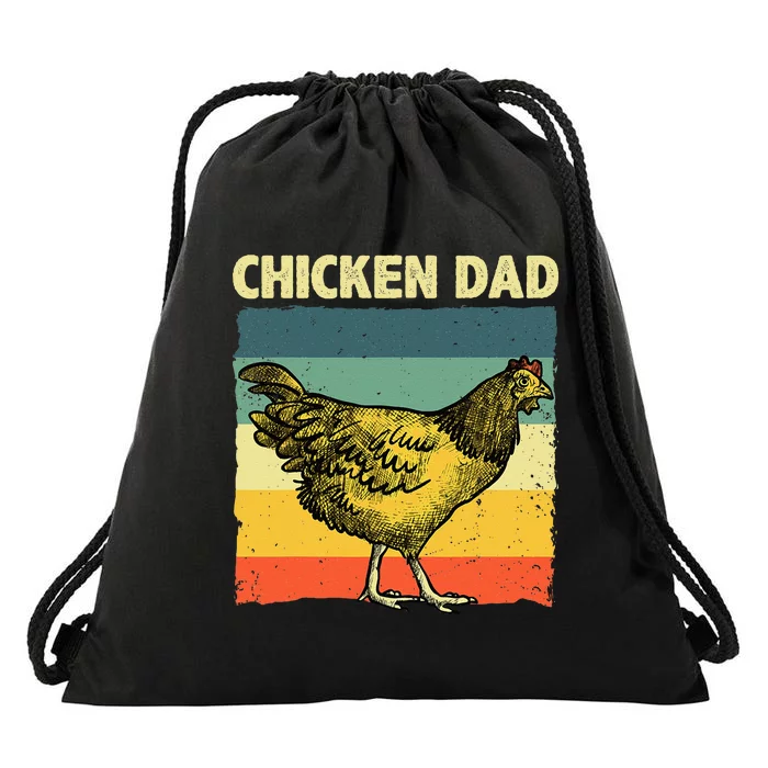 Cool Chicken Dad For Men Father Hen Chicken Farmer Whisperer Drawstring Bag