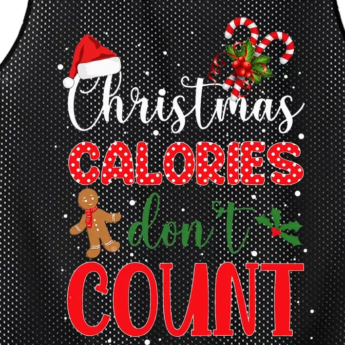 Christmas Calories Dont Count I Funny Christmas Mesh Reversible Basketball Jersey Tank