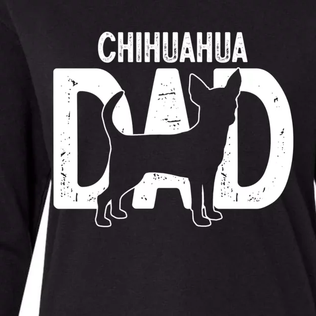 Cute Chihuahua Dog Dad Puppy Lover Father Gift Womens Cotton Relaxed Long Sleeve T-Shirt