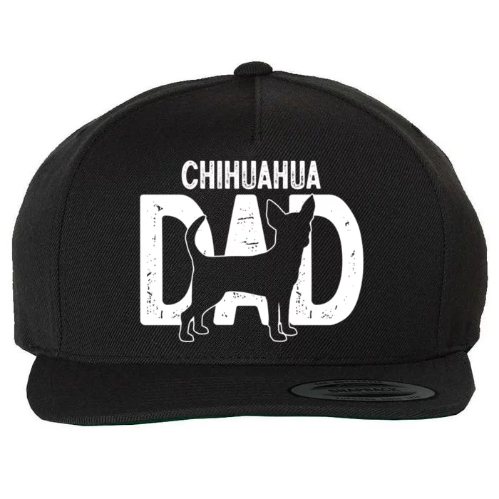 Cute Chihuahua Dog Dad Puppy Lover Father Gift Wool Snapback Cap