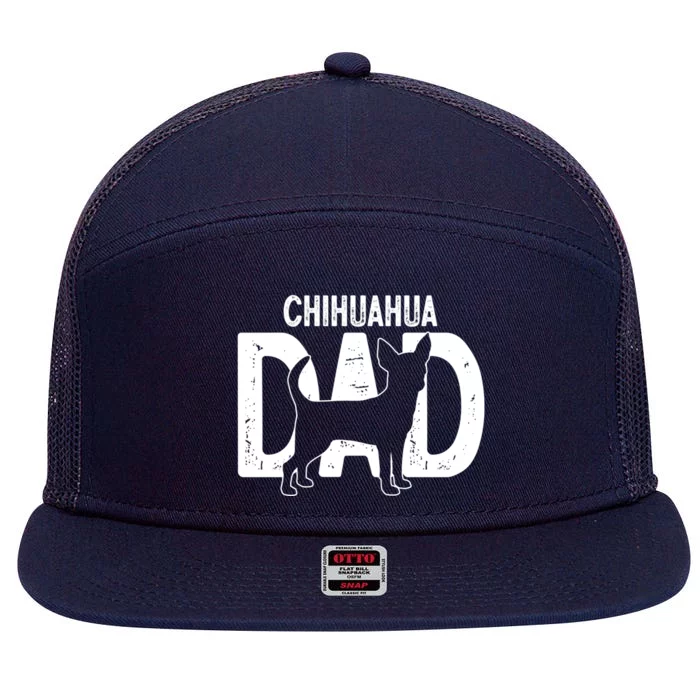 Cute Chihuahua Dog Dad Puppy Lover Father Gift 7 Panel Mesh Trucker Snapback Hat