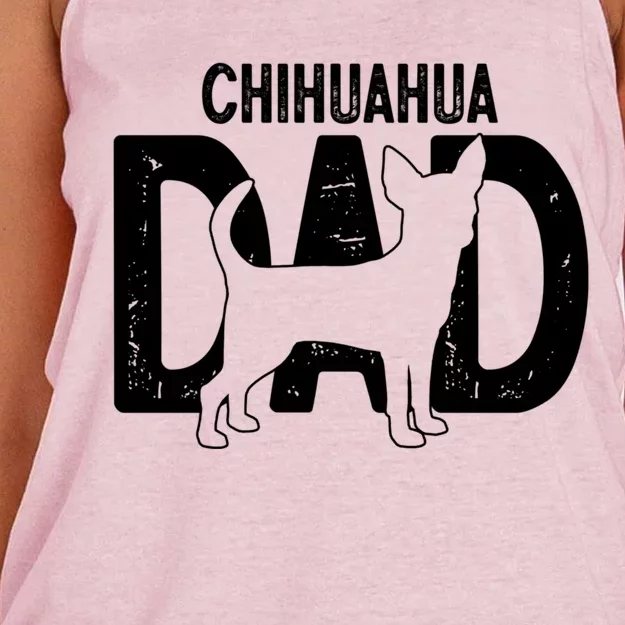 Cute Chihuahua Dog Dad Puppy Lover Father Gift Women's Knotted Racerback Tank