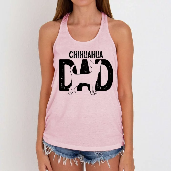 Cute Chihuahua Dog Dad Puppy Lover Father Gift Women's Knotted Racerback Tank