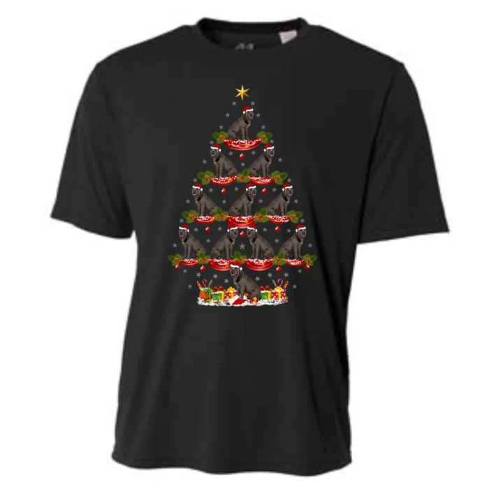 Cane Corso Dog Xmas Tree Lighting Cane Corso Christmas Tree Gift Cooling Performance Crew T-Shirt