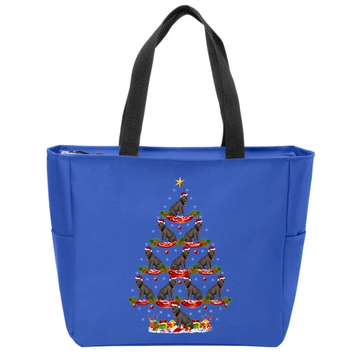 Cane Corso Dog Xmas Tree Lighting Cane Corso Christmas Tree Gift Zip Tote Bag