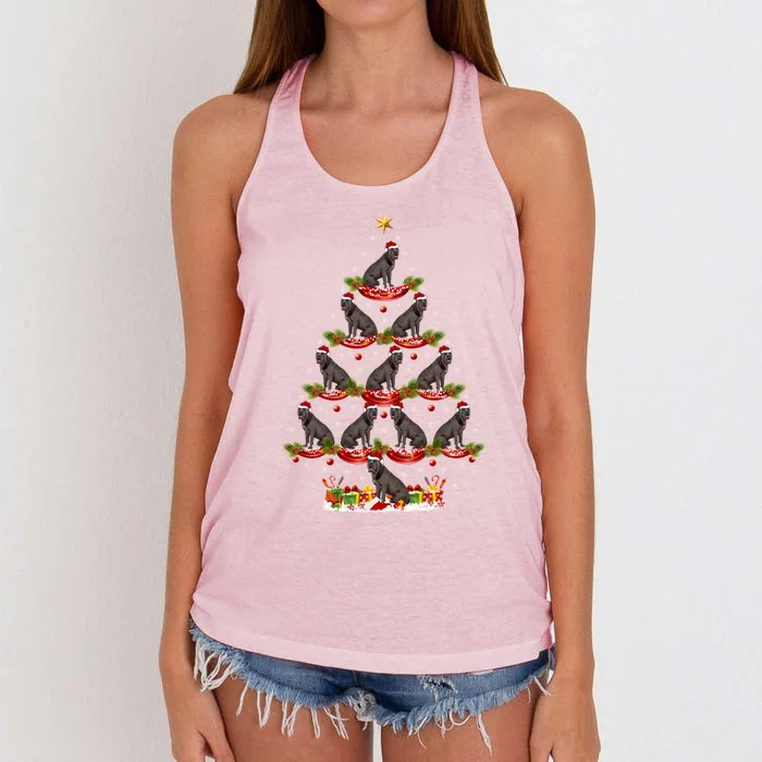 Cane Corso Dog Xmas Tree Lighting Cane Corso Christmas Tree Gift Women's Knotted Racerback Tank