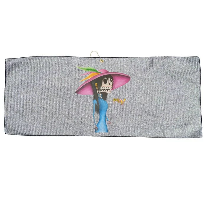 Calavera Catrina Dapper Skeleton Art Large Microfiber Waffle Golf Towel