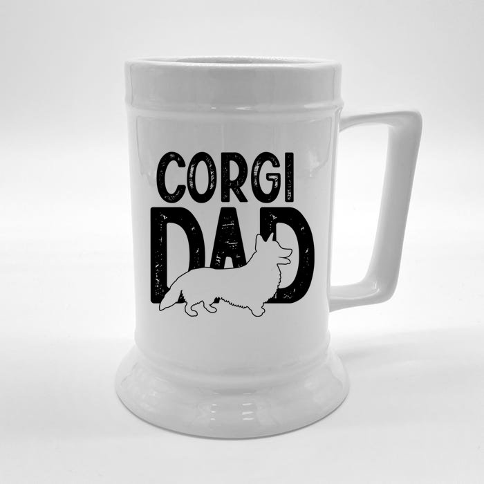 Cute Corgi Dog Dad Puppy Lover Father Funny Gift Front & Back Beer Stein