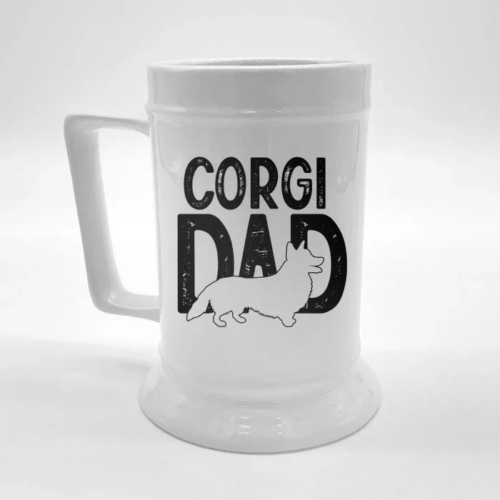 Cute Corgi Dog Dad Puppy Lover Father Funny Gift Front & Back Beer Stein