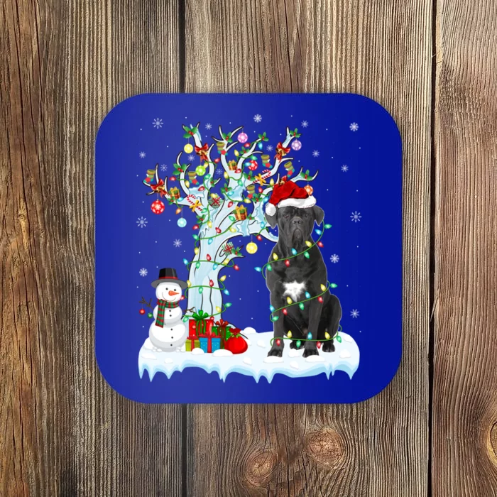 Cane Corso Dog Xmas Tree Lighting Santa Cane Corso Christmas Gift Coaster