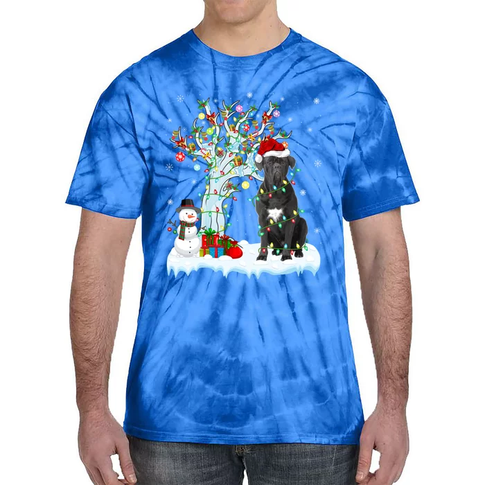 Cane Corso Dog Xmas Tree Lighting Santa Cane Corso Christmas Gift Tie-Dye T-Shirt