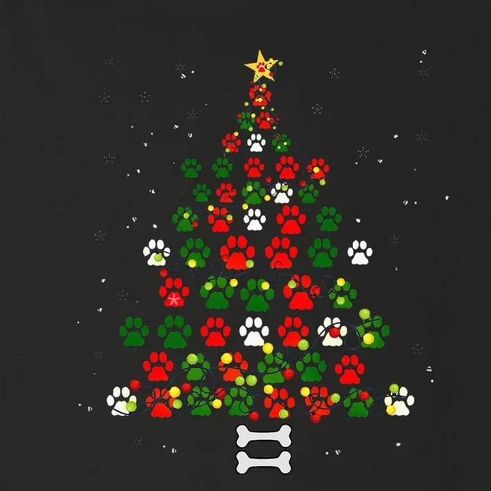 Christmas Cute Dog Paws Xmas Tree Funny Dog Puppy Owner Toddler Long Sleeve Shirt