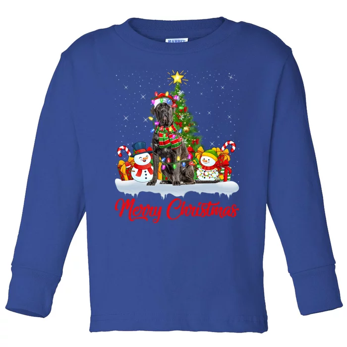 Cane Corso Dog Xmas Tree Lighting Santa Cane Corso Christmas Gift Toddler Long Sleeve Shirt