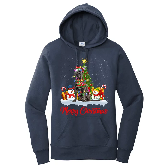 Cane Corso Dog Xmas Tree Lighting Santa Cane Corso Christmas Gift Women's Pullover Hoodie