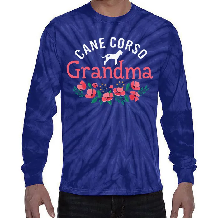 Cane Corso Dog Gifts For Grandma Funny Dog Lovers Christmas Tie-Dye Long Sleeve Shirt