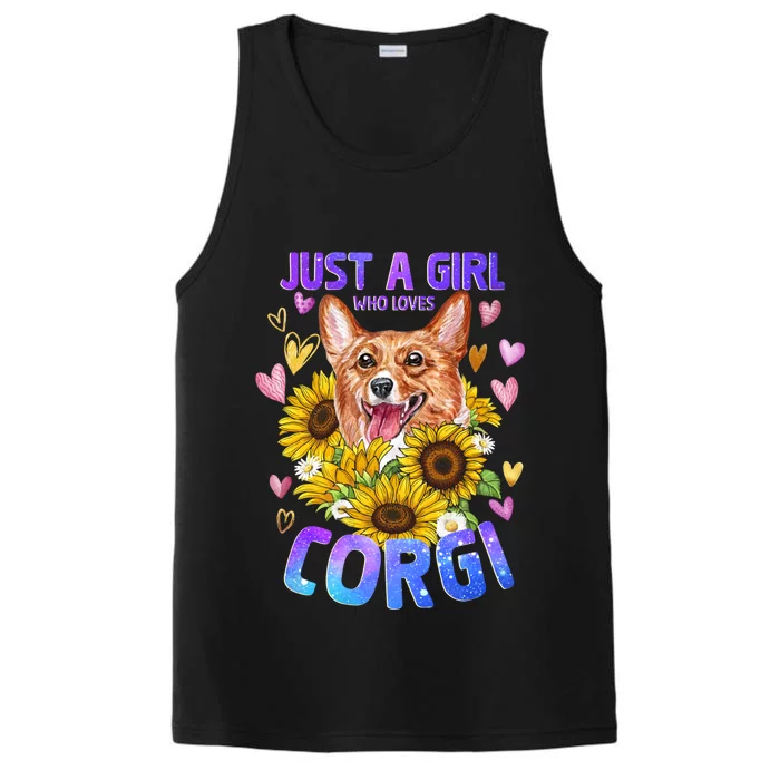 Cute Corgi Dog Loving Puppy Lover Cool Gift Performance Tank