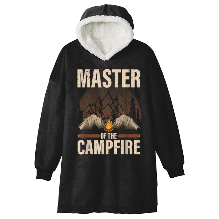 Cool Campfire Design For Men Women Camping Trailer Camper Hooded Wearable Blanket