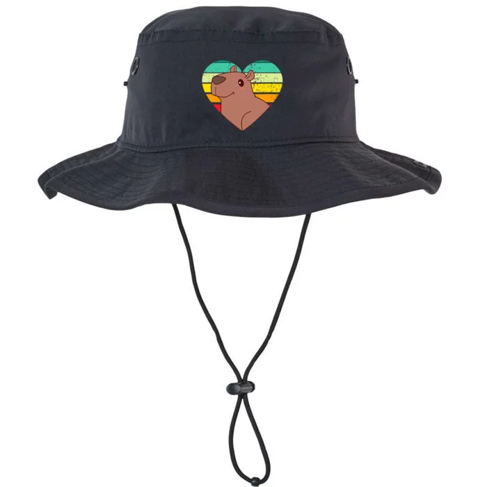 Cute Capybara Design Retro Heart Shape Vintage Legacy Cool Fit Booney Bucket Hat