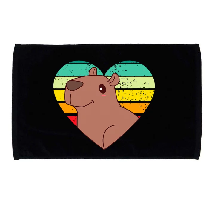 Cute Capybara Design Retro Heart Shape Vintage Microfiber Hand Towel