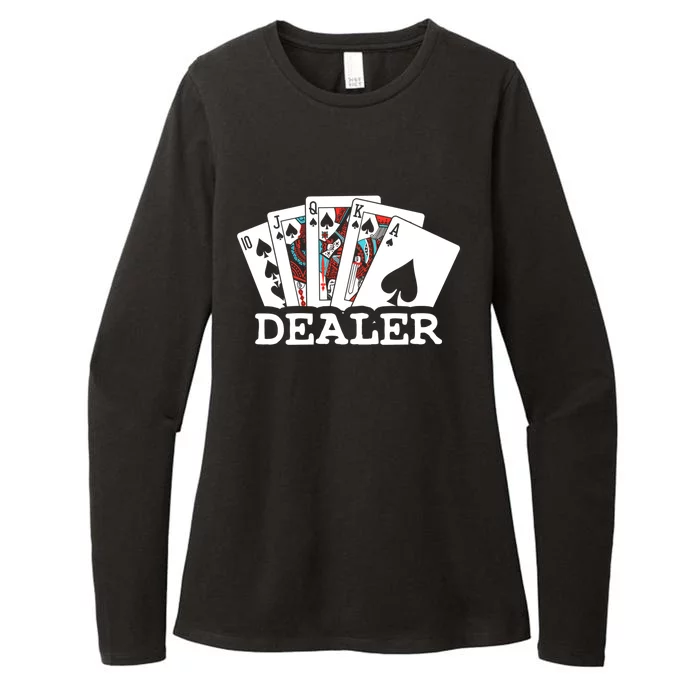 Casino Card Dealer Poker & Blackjacks Gamblers Womens CVC Long Sleeve Shirt