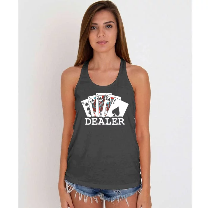 Casino Card Dealer Poker & Blackjacks Gamblers Women's Knotted Racerback Tank