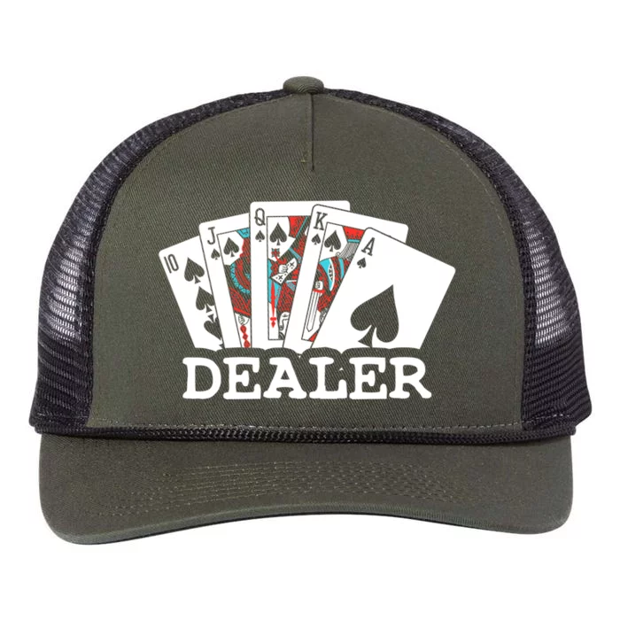 Casino Card Dealer Poker & Blackjacks Gamblers Retro Rope Trucker Hat Cap