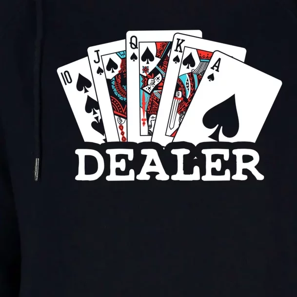 Casino Card Dealer Poker & Blackjacks Gamblers Womens Funnel Neck Pullover Hood