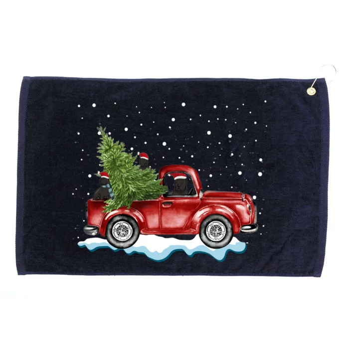 Cane Corso Dogs Ride Red Truck Christmas Gift Funny Xmas Funny Gift Grommeted Golf Towel