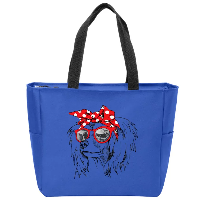 Chinese Crested Dog Mom Bandana Sunglasses MotherS Day Zip Tote Bag