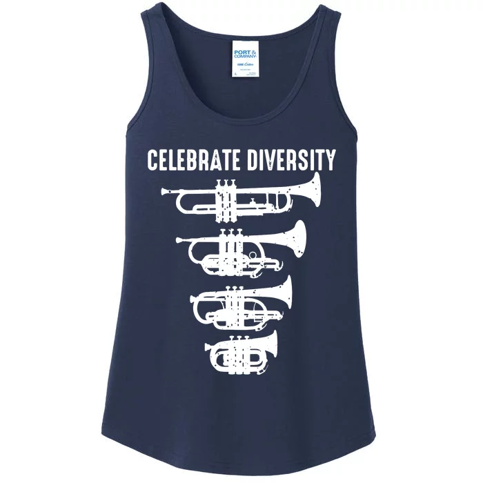 Cool Celebrate Diversity Trumpet Gift Cute Flugelhorn Cornet Ladies Essential Tank