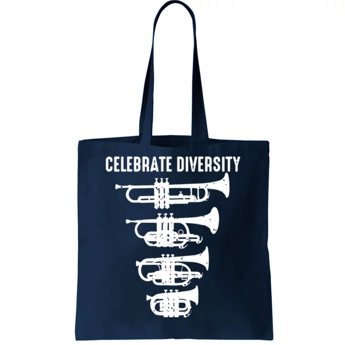 Cool Celebrate Diversity Trumpet Gift Cute Flugelhorn Cornet Tote Bag