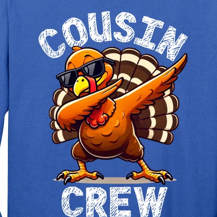 Cousin Crew Dabbing Turkey Thanksgiving Celebration Cute Gift Tall Long Sleeve T-Shirt