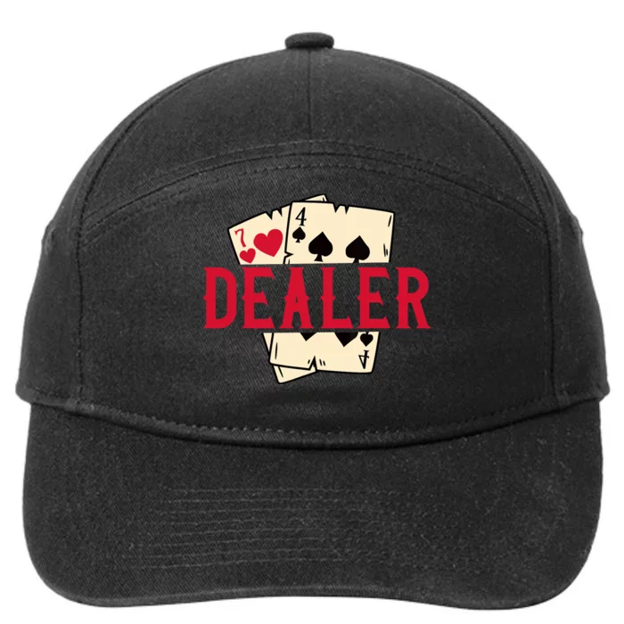 Casino Card Dealer I Poker I Blackjack 7-Panel Snapback Hat