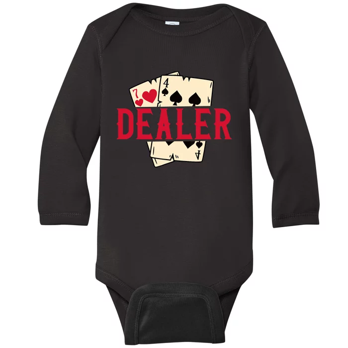 Casino Card Dealer I Poker I Blackjack Baby Long Sleeve Bodysuit