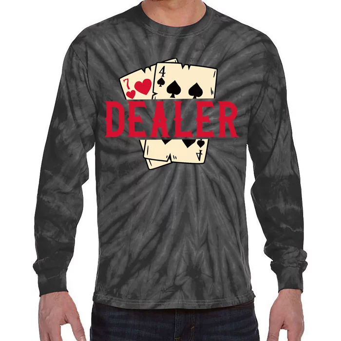 Casino Card Dealer I Poker I Blackjack Tie-Dye Long Sleeve Shirt