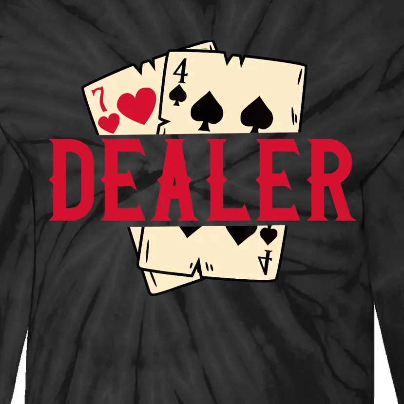 Casino Card Dealer I Poker I Blackjack Tie-Dye Long Sleeve Shirt