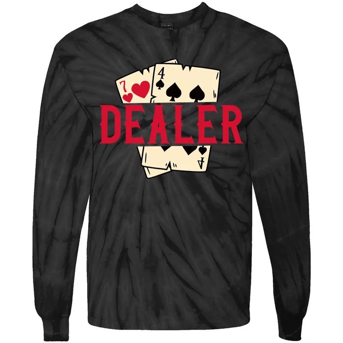 Casino Card Dealer I Poker I Blackjack Tie-Dye Long Sleeve Shirt