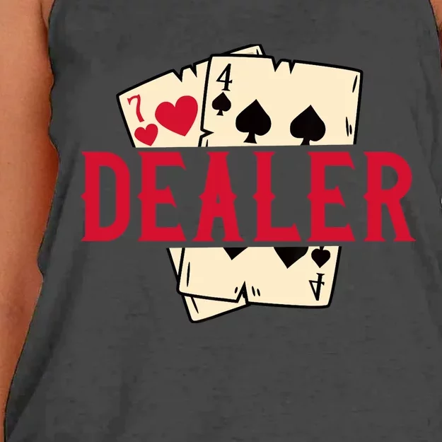 Casino Card Dealer I Poker I Blackjack Women's Knotted Racerback Tank